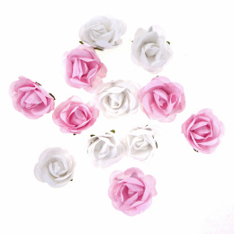 Kwiatki Papierowe 3D Scrapbooking Róże 12 szt.