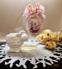 Decoupage Rice Paper Easter Lambs Basket with Eggs Studio75
