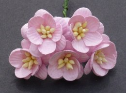 Kwiat wiśni- z papieru mulberry - różowy - Wild Orchid Crafts