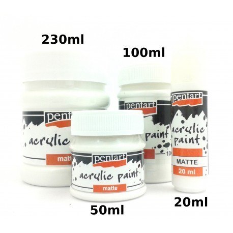 Biała farba akrylowa artystyczna - biel tytanowa  - 230 ml - Pentart