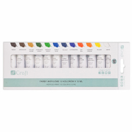 Farby akrylowe - zestaw 12 kolorów - 12 ml