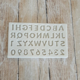 Foremka silikonowa do rękodzieła -alfabet, litery, cyfry - 9,5x5,5 cm