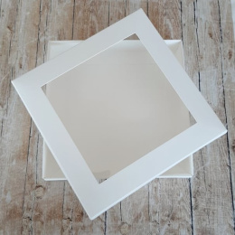 Pudełko na kartkę z okienkiem- 16x16x2,5 cm - kremowe Eco Scrapbooking