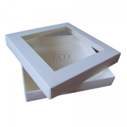 Pudełko na kartkę z okienkiem- 16x16x2,5 cm - kremowe Eco Scrapbooking