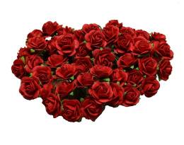 Róże papierowe czerwone - 15 mm