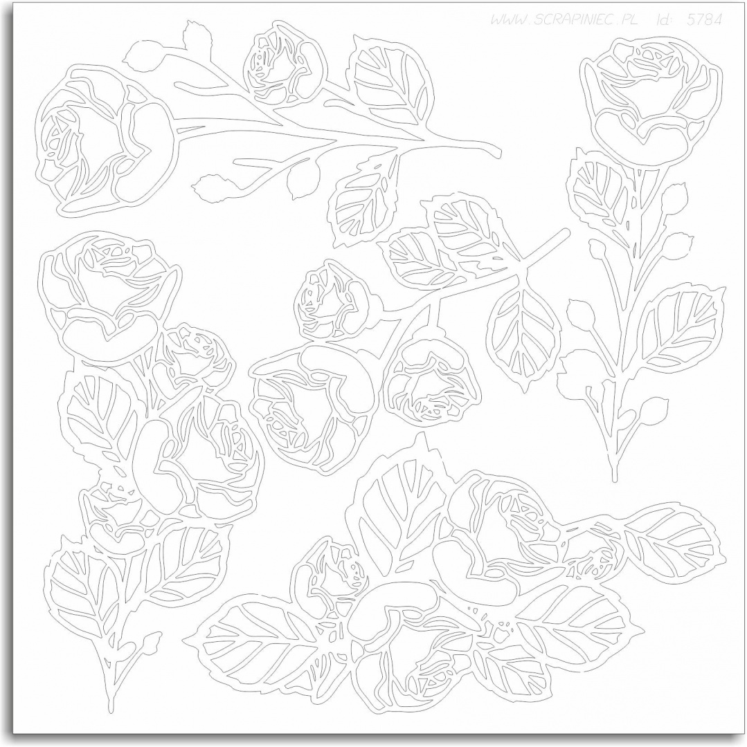 Tekturka - Róże z listkami - Scrapiniec