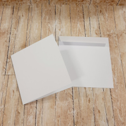 Baza do kartek z kopertą - kwadratowa biała - 14x14 cm - 1 sztuka