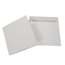 Baza do kartek z kopertą - kwadratowa biała - 14x14 cm - 1 sztuka