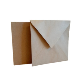 Baza do kartek z kopertą - kraft eko- 15x15 cm - 1 sztuka