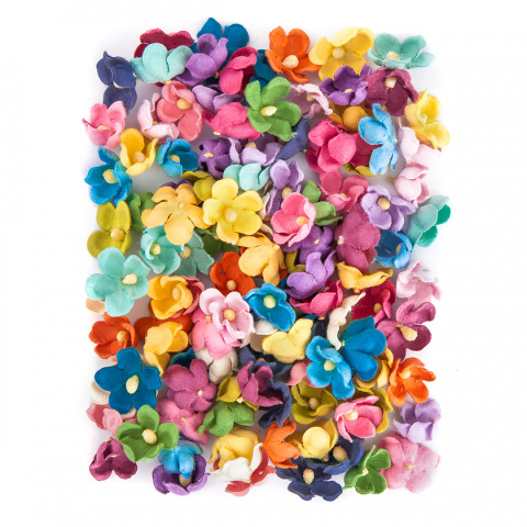 Kwiaty papierowe nasycone kolory - 60 szt