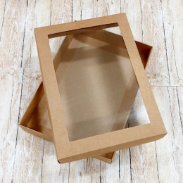 Pudełko z okienkiem A5 na kartkę, upominek, prezent ekologiczne 22x15,5 x3,5 cm
