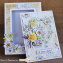 Kartka zdobiona papierem kwiatowym Violet love