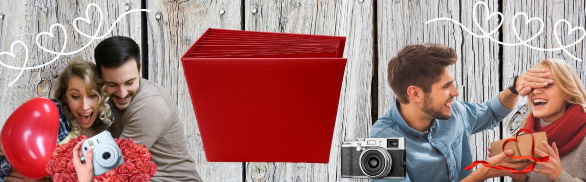Album na zdjęcia wklejane BAZYLiszek 16x16cm czerwony Eco Scrapbooking