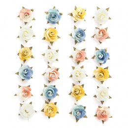Kwiatki Papierowe 3D Różyczki Kwiaty Scrapbooking 24 szt.