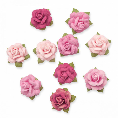 Kwiatki Papierowe Scrapbooking różowe 3d