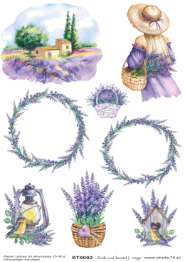 Lavender Decoupage Rice Paper Studio75