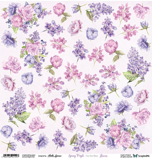 Papier kwiaty do wycinania Spring Purple Fiolet