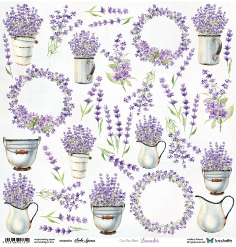 Papier Kwiaty do Wycinania LAWENDA Spring Purple