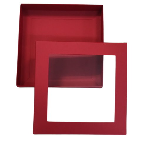 Pudełko na Kartkę z Okienkiem Czerwone 16x16 cm Eco Scrapbooking