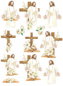 Papier Ryżowy A4 Decouapage Zestaw Wielkanoc 4 szt Jezus Zmartwychwstawnie