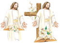 Papier Ryżowy A4 Decouapage Zestaw Wielkanoc 4 szt Jezus Zmartwychwstawnie