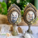 Decoupage Rice Paper Easter Hares in Glasses Studio75