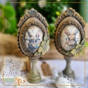 Decoupage Rice Paper Easter Hares in Glasses Studio75