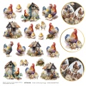 Decoupage Rice Paper Hens Roosters Chickens Studio75