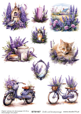 Decoupage Rice Paper with Lavender