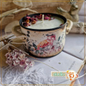 Decoupage Candle decorated with rice paper