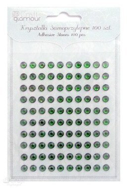 Kryształki samoprzylepne - Dp Craft - zielone - 6 MM, 100 SZT.