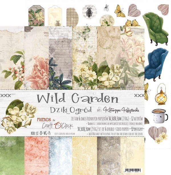 WILD GARDEN- zestaw papierów 30,5x30,5cm