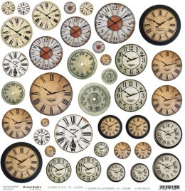 Arkusz dodatków do wycięcia - zegary - Craft o`clock - 30,5x30,5 cm