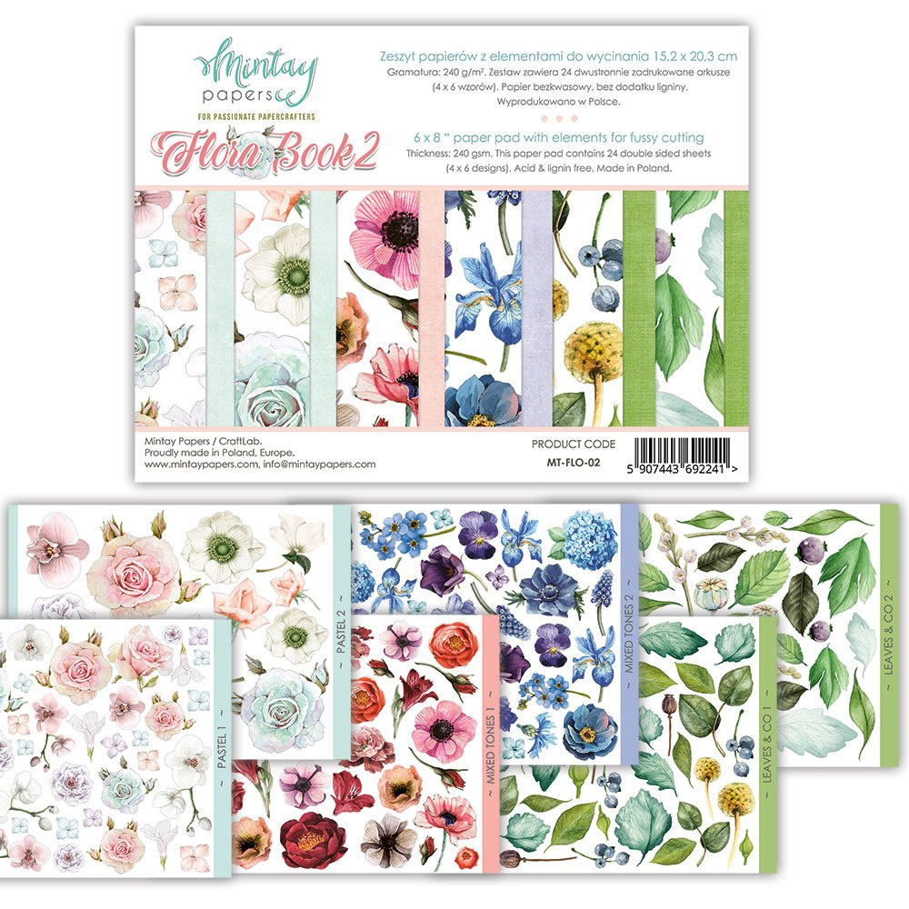 flora book - papier do scrapbookingu - mintay papers