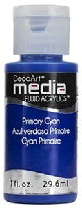 Fluid akrylowy - płynny pigment - DecoArt - Fluid Acrylics Primary Cyan