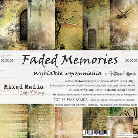 Papier do scrapbookingu 20x20 cm Faded Memories