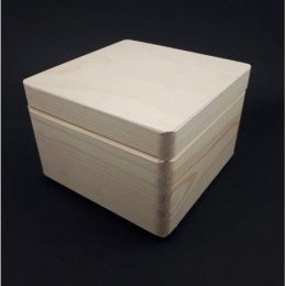 Skrzynka drewniana z deklem - kwadratowa - 20x20x14cm
