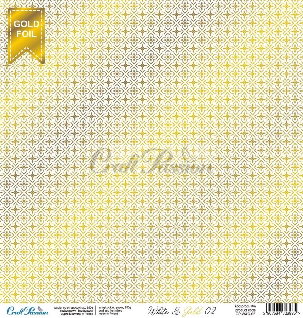 White & Gold 02 - papier premium 30,5x30,5cm